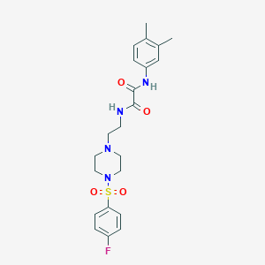 molecular formula C22H27FN4O4S B480159 N'-(3,4-dimethylphenyl)-N-[2-[4-(4-fluorophenyl)sulfonylpiperazin-1-yl]ethyl]oxamide CAS No. 488086-69-7