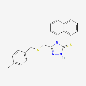 molecular formula C21H19N3S2 B4801595 5-{[(4-methylbenzyl)thio]methyl}-4-(1-naphthyl)-4H-1,2,4-triazole-3-thiol 