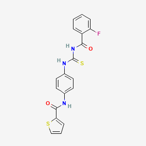 molecular formula C19H14FN3O2S2 B4801605 N-[4-({[(2-FLUOROPHENYL)FORMAMIDO]METHANETHIOYL}AMINO)PHENYL]THIOPHENE-2-CARBOXAMIDE 