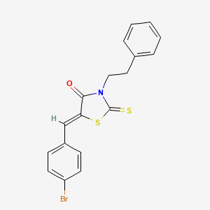 (5Z)-5-[(4-BROMOPHENYL)METHYLIDENE]-3-(2-PHENYLETHYL)-2-SULFANYLIDENE-1,3-THIAZOLIDIN-4-ONE