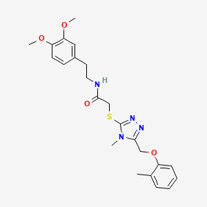 molecular formula C23H28N4O4S B4801622 N-[2-(3,4-dimethoxyphenyl)ethyl]-2-({4-methyl-5-[(2-methylphenoxy)methyl]-4H-1,2,4-triazol-3-yl}sulfanyl)acetamide 