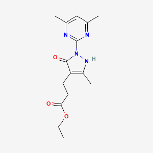 molecular formula C15H20N4O3 B4801690 ethyl 3-[1-(4,6-dimethylpyrimidin-2-yl)-5-hydroxy-3-methyl-1H-pyrazol-4-yl]propanoate 