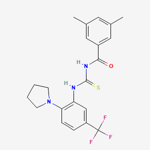 3,5-dimethyl-N-({[2-(1-pyrrolidinyl)-5-(trifluoromethyl)phenyl]amino}carbonothioyl)benzamide