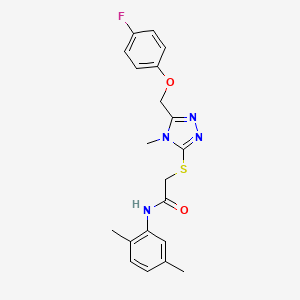 molecular formula C20H21FN4O2S B4801733 N-(2,5-dimethylphenyl)-2-({5-[(4-fluorophenoxy)methyl]-4-methyl-4H-1,2,4-triazol-3-yl}sulfanyl)acetamide 