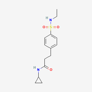 molecular formula C14H20N2O3S B4801749 N-cyclopropyl-3-[4-(ethylsulfamoyl)phenyl]propanamide 