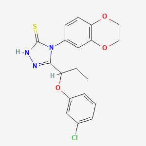 5-[1-(3-chlorophenoxy)propyl]-4-(2,3-dihydro-1,4-benzodioxin-6-yl)-4H-1,2,4-triazole-3-thiol