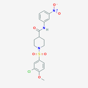 molecular formula C19H20ClN3O6S B4801829 1-[(3-chloro-4-methoxyphenyl)sulfonyl]-N-(3-nitrophenyl)-4-piperidinecarboxamide 