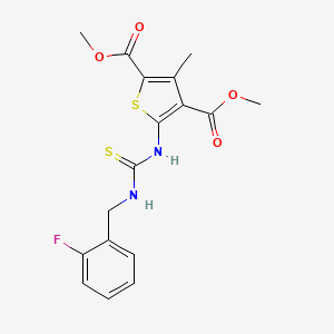 dimethyl 5-({[(2-fluorobenzyl)amino]carbonothioyl}amino)-3-methyl-2,4-thiophenedicarboxylate