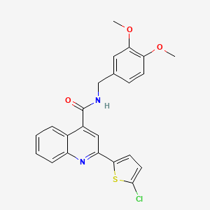 2-(5-chlorothiophen-2-yl)-N-[(3,4-dimethoxyphenyl)methyl]quinoline-4-carboxamide