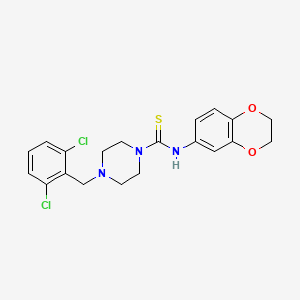 4-(2,6-dichlorobenzyl)-N-(2,3-dihydro-1,4-benzodioxin-6-yl)-1-piperazinecarbothioamide