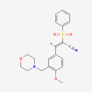 3-[4-methoxy-3-(4-morpholinylmethyl)phenyl]-2-(phenylsulfonyl)acrylonitrile