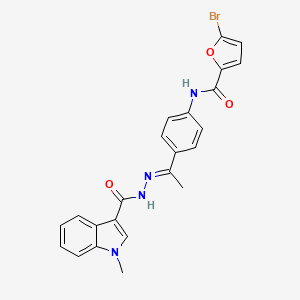 5-bromo-N-(4-{N-[(1-methyl-1H-indol-3-yl)carbonyl]ethanehydrazonoyl}phenyl)-2-furamide