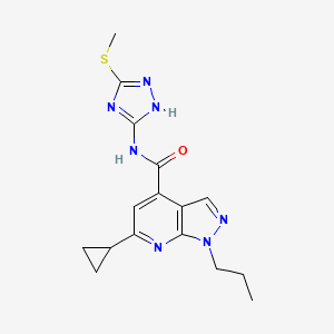 6-cyclopropyl-N-[5-(methylsulfanyl)-1H-1,2,4-triazol-3-yl]-1-propyl-1H-pyrazolo[3,4-b]pyridine-4-carboxamide