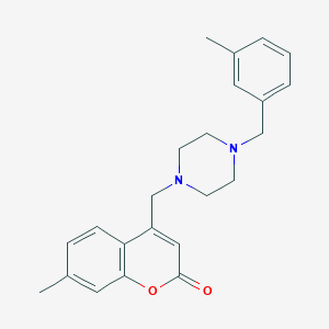 7-METHYL-4-({4-[(3-METHYLPHENYL)METHYL]PIPERAZIN-1-YL}METHYL)-2H-CHROMEN-2-ONE