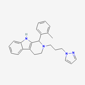 molecular formula C24H26N4 B4802116 1-(2-methylphenyl)-2-[3-(1H-pyrazol-1-yl)propyl]-2,3,4,9-tetrahydro-1H-beta-carboline 