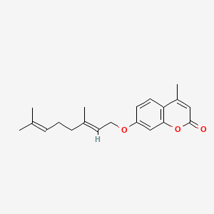 molecular formula C20H24O3 B4802122 2H-1-Benzopyran-2-one, 7-((3,7-dimethyl-2,6-octadienyl)oxy)-4-methyl- CAS No. 50542-90-0