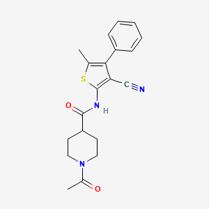 molecular formula C20H21N3O2S B4802170 1-acetyl-N-(3-cyano-5-methyl-4-phenylthiophen-2-yl)piperidine-4-carboxamide 