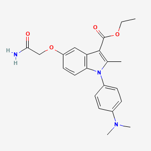 ETHYL 5-(CARBAMOYLMETHOXY)-1-[4-(DIMETHYLAMINO)PHENYL]-2-METHYL-1H-INDOLE-3-CARBOXYLATE