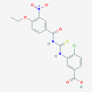 molecular formula C17H14ClN3O6S B4802221 4-chloro-3-({[(4-ethoxy-3-nitrophenyl)carbonyl]carbamothioyl}amino)benzoic acid CAS No. 535956-92-4