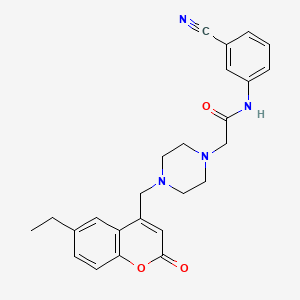 N-(3-cyanophenyl)-2-{4-[(6-ethyl-2-oxo-2H-chromen-4-yl)methyl]piperazin-1-yl}acetamide