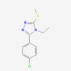 4H-1,2,4-Triazole, 3-(4-chlorophenyl)-4-ethyl-5-(methylthio)-