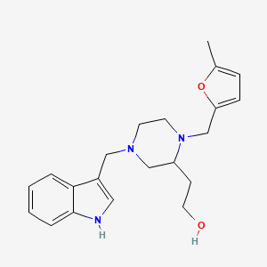 2-{4-(1H-indol-3-ylmethyl)-1-[(5-methyl-2-furyl)methyl]-2-piperazinyl}ethanol