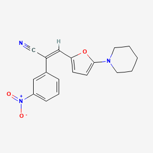 (E)-2-(3-nitrophenyl)-3-(5-piperidin-1-ylfuran-2-yl)prop-2-enenitrile