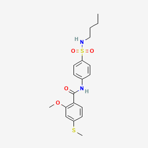 molecular formula C19H24N2O4S2 B4802362 N-[4-(butylsulfamoyl)phenyl]-2-methoxy-4-(methylsulfanyl)benzamide 