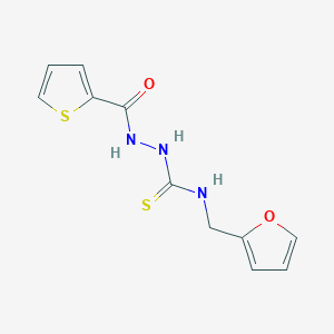 molecular formula C11H11N3O2S2 B4802383 N-(2-furylmethyl)-2-(2-thienylcarbonyl)hydrazinecarbothioamide CAS No. 5840-79-9