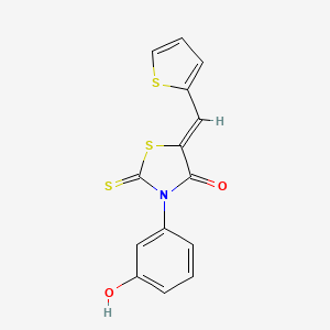 (5Z)-3-(3-hydroxyphenyl)-2-sulfanylidene-5-(thiophen-2-ylmethylidene)-1,3-thiazolidin-4-one