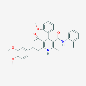 7-(3,4-dimethoxyphenyl)-4-(2-methoxyphenyl)-2-methyl-N-(2-methylphenyl)-5-oxo-1,4,5,6,7,8-hexahydroquinoline-3-carboxamide