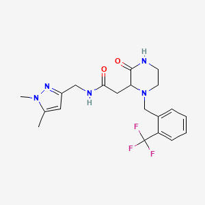 N-[(1,5-dimethyl-1H-pyrazol-3-yl)methyl]-2-{3-oxo-1-[2-(trifluoromethyl)benzyl]-2-piperazinyl}acetamide