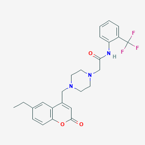 2-{4-[(6-ethyl-2-oxo-2H-chromen-4-yl)methyl]piperazin-1-yl}-N-[2-(trifluoromethyl)phenyl]acetamide