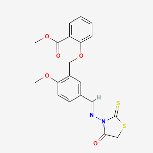 METHYL 2-[(2-METHOXY-5-{[(4-OXO-2-THIOXO-1,3-THIAZOLAN-3-YL)IMINO]METHYL}BENZYL)OXY]BENZOATE