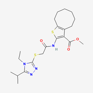 methyl 2-({[(4-ethyl-5-isopropyl-4H-1,2,4-triazol-3-yl)thio]acetyl}amino)-4,5,6,7,8,9-hexahydrocycloocta[b]thiophene-3-carboxylate