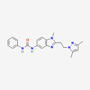 N-{2-[2-(3,5-dimethyl-1H-pyrazol-1-yl)ethyl]-1-methyl-1H-benzimidazol-5-yl}-N'-phenylurea