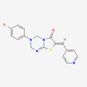 3-(4-bromophenyl)-7-(4-pyridinylmethylene)-3,4-dihydro-2H-[1,3]thiazolo[3,2-a][1,3,5]triazin-6(7H)-one