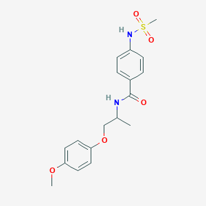 molecular formula C18H22N2O5S B4802554 N-[2-(4-methoxyphenoxy)-1-methylethyl]-4-[(methylsulfonyl)amino]benzamide 