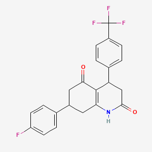 molecular formula C22H17F4NO2 B4802573 7-(4-fluorophenyl)-4-[4-(trifluoromethyl)phenyl]-4,6,7,8-tetrahydroquinoline-2,5(1H,3H)-dione 