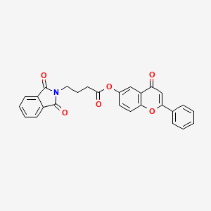 molecular formula C27H19NO6 B4802588 4-oxo-2-phenyl-4H-chromen-6-yl 4-(1,3-dioxo-1,3-dihydro-2H-isoindol-2-yl)butanoate 