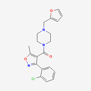 molecular formula C20H20ClN3O3 B4802603 1-{[3-(2-chlorophenyl)-5-methyl-4-isoxazolyl]carbonyl}-4-(2-furylmethyl)piperazine 