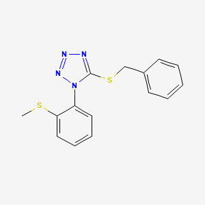 molecular formula C15H14N4S2 B4802606 5-(benzylthio)-1-[2-(methylthio)phenyl]-1H-tetrazole 