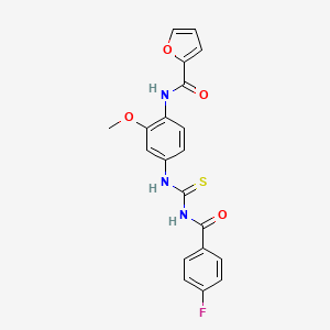 N-[4-({[(4-fluorophenyl)carbonyl]carbamothioyl}amino)-2-methoxyphenyl]furan-2-carboxamide