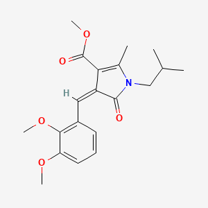 molecular formula C20H25NO5 B4802629 METHYL (4Z)-4-[(2,3-DIMETHOXYPHENYL)METHYLIDENE]-2-METHYL-1-(2-METHYLPROPYL)-5-OXO-4,5-DIHYDRO-1H-PYRROLE-3-CARBOXYLATE 