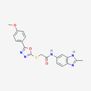 molecular formula C19H17N5O3S B4802639 2-{[5-(4-methoxyphenyl)-1,3,4-oxadiazol-2-yl]thio}-N-(2-methyl-1H-benzimidazol-5-yl)acetamide 