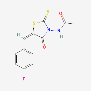 molecular formula C12H9FN2O2S2 B4802641 N-[5-(4-Fluoro-benzylidene)-4-oxo-2-thioxo-thiazolidin-3-yl]-acetamide 