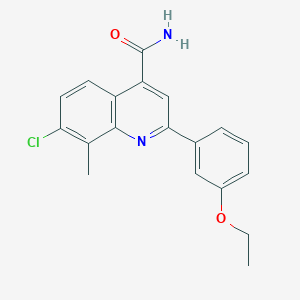 molecular formula C19H17ClN2O2 B4802654 7-Chloro-2-(3-ethoxyphenyl)-8-methylquinoline-4-carboxamide 