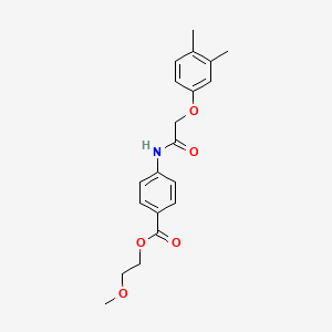 molecular formula C20H23NO5 B4802664 2-methoxyethyl 4-{[(3,4-dimethylphenoxy)acetyl]amino}benzoate 