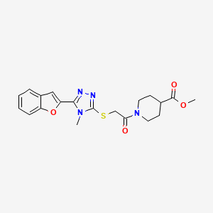 METHYL 1-(2-{[5-(1-BENZOFURAN-2-YL)-4-METHYL-4H-1,2,4-TRIAZOL-3-YL]SULFANYL}ACETYL)PIPERIDINE-4-CARBOXYLATE