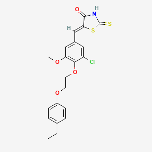 molecular formula C21H20ClNO4S2 B4802722 (5Z)-5-[[3-chloro-4-[2-(4-ethylphenoxy)ethoxy]-5-methoxyphenyl]methylidene]-2-sulfanylidene-1,3-thiazolidin-4-one 